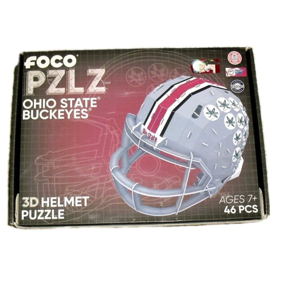 Ohio State Buckeyes 3D Football Helmet Puzzle New 46 Pieces Foco